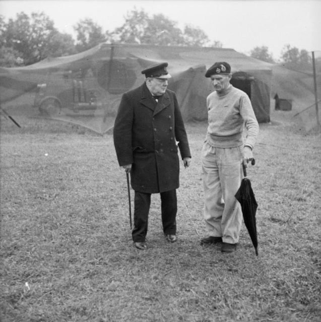 By the end of WW2, Monty was basically DIYing his uniform each day - which you can do when you are winning WW2. He met Churchill at his HQ dressed for a lazy weekend...with an umbrella. Churchill himself ready to be an extra in “The Cruel Sea”