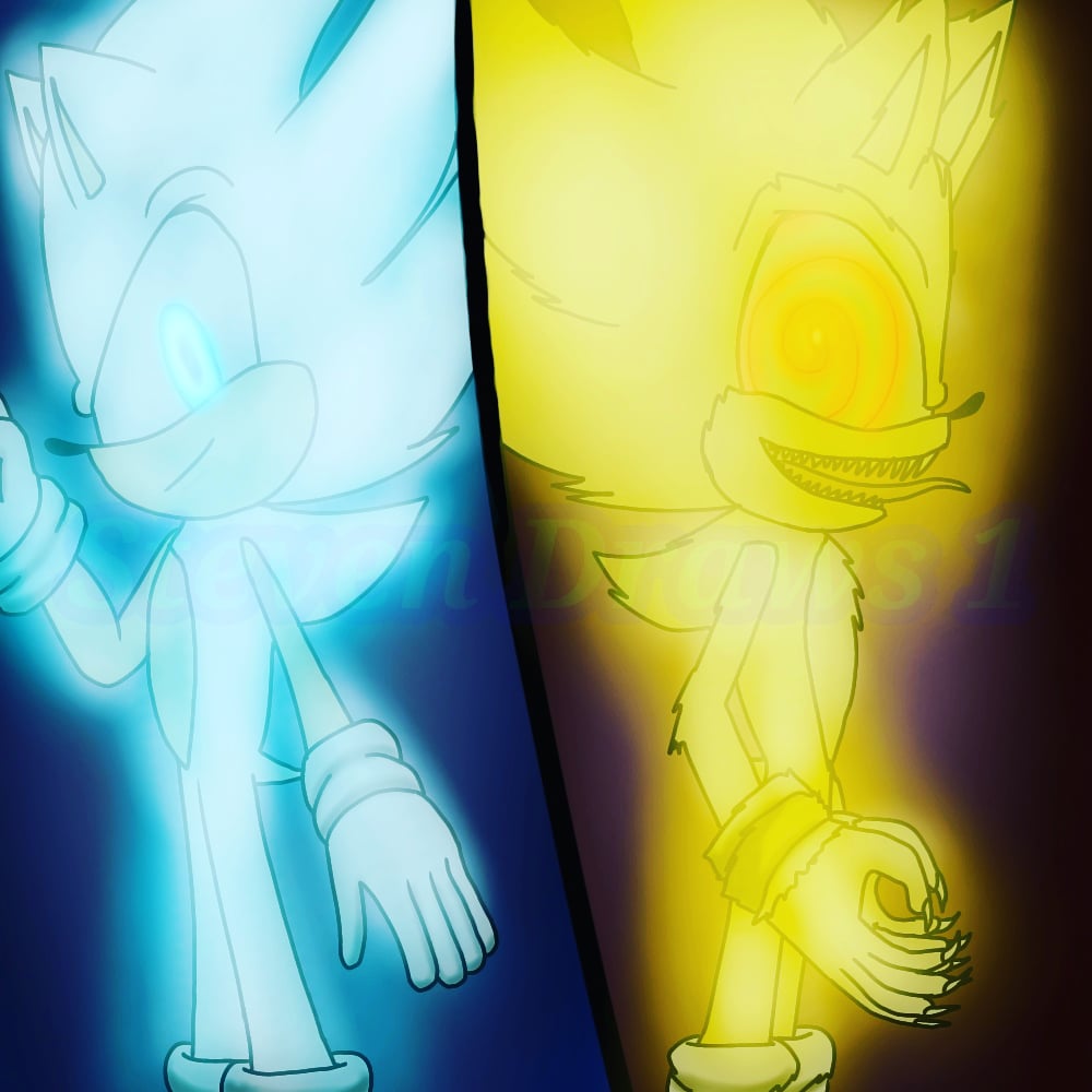 Darkspine Sonic vs Fleetway Super Sonic