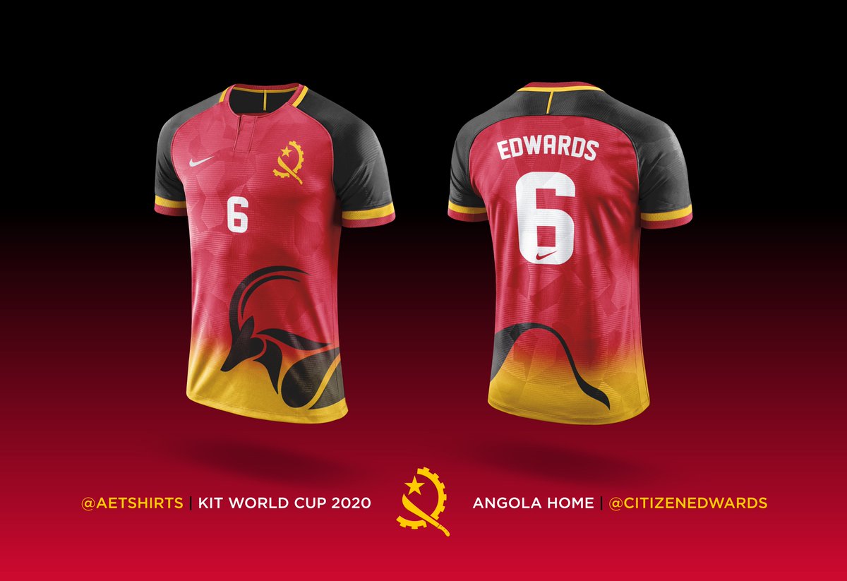 citizenedwards's tweet photo. Hey there Angola ๐ฆ๐ด fans, If you like my #Angola #football shirt I would love you to vote for it in the @AETshirts #ConceptWorldCup.
Thank you. #Edwards6 ๐
@Angolans @CAF_Online @faffutebol
https://t.co/HpAfxaY49e https://t.co/uNKOu0BEBJ