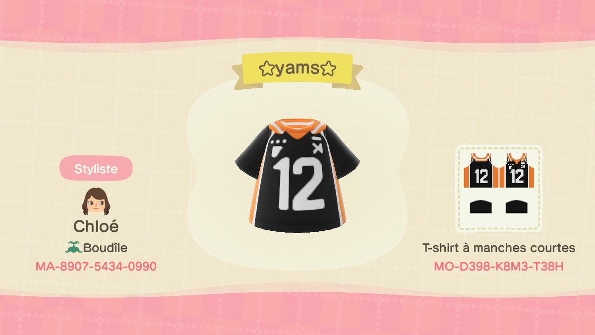 chioexe's tweet image. i couldn&apos;t find a yamaguchi jersey, so i made it! ☆ #haikyuu #ACDesign #AnimalCrossing #ACNH #NintendoSwitch