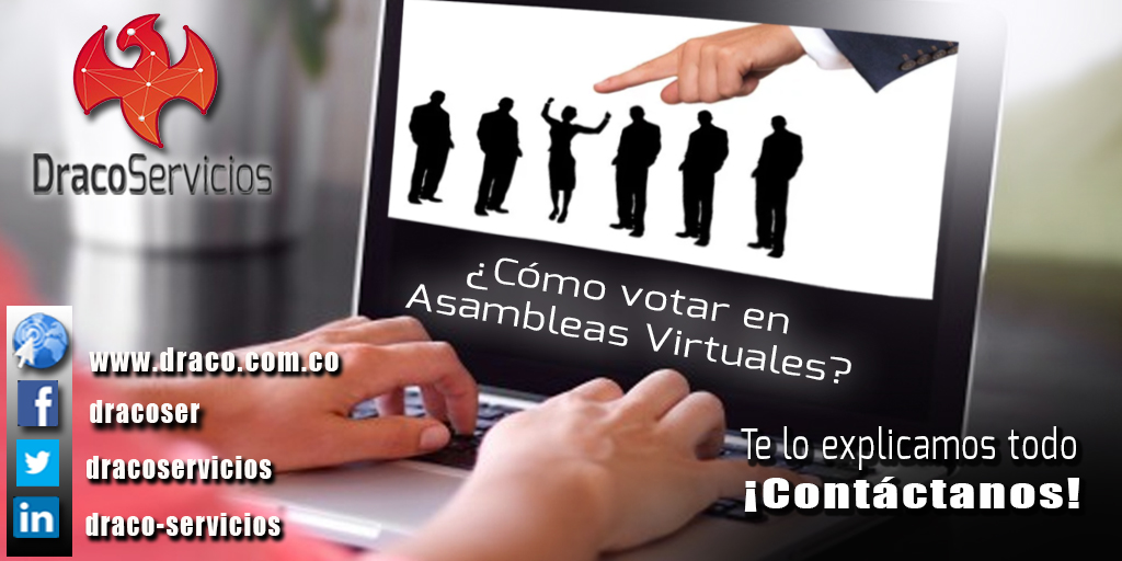 Ahora es posible  sostener una Asamblea Virtual  y realizar votaciones  de manera remota, pregunta a #dracoservicios visitando bit.ly/37R53d9 o llamando a (57) 320 858 36 01 - (571) 316 09 01   

#asambleasvirtuales #QuédateEnCasa  #Covid19Colombia #bogota  #colombia