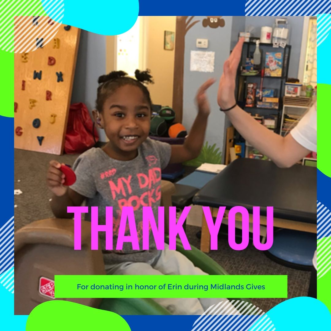 therapyplaceinc's tweet photo. Thank you Meghan Shippey for donating in honor of Erin Maltba during Midlands Gives! #MidlandsGives #MiraclesInMotion #BackAtTTP #ReadyForIt https://t.co/FPIAfnN8XO