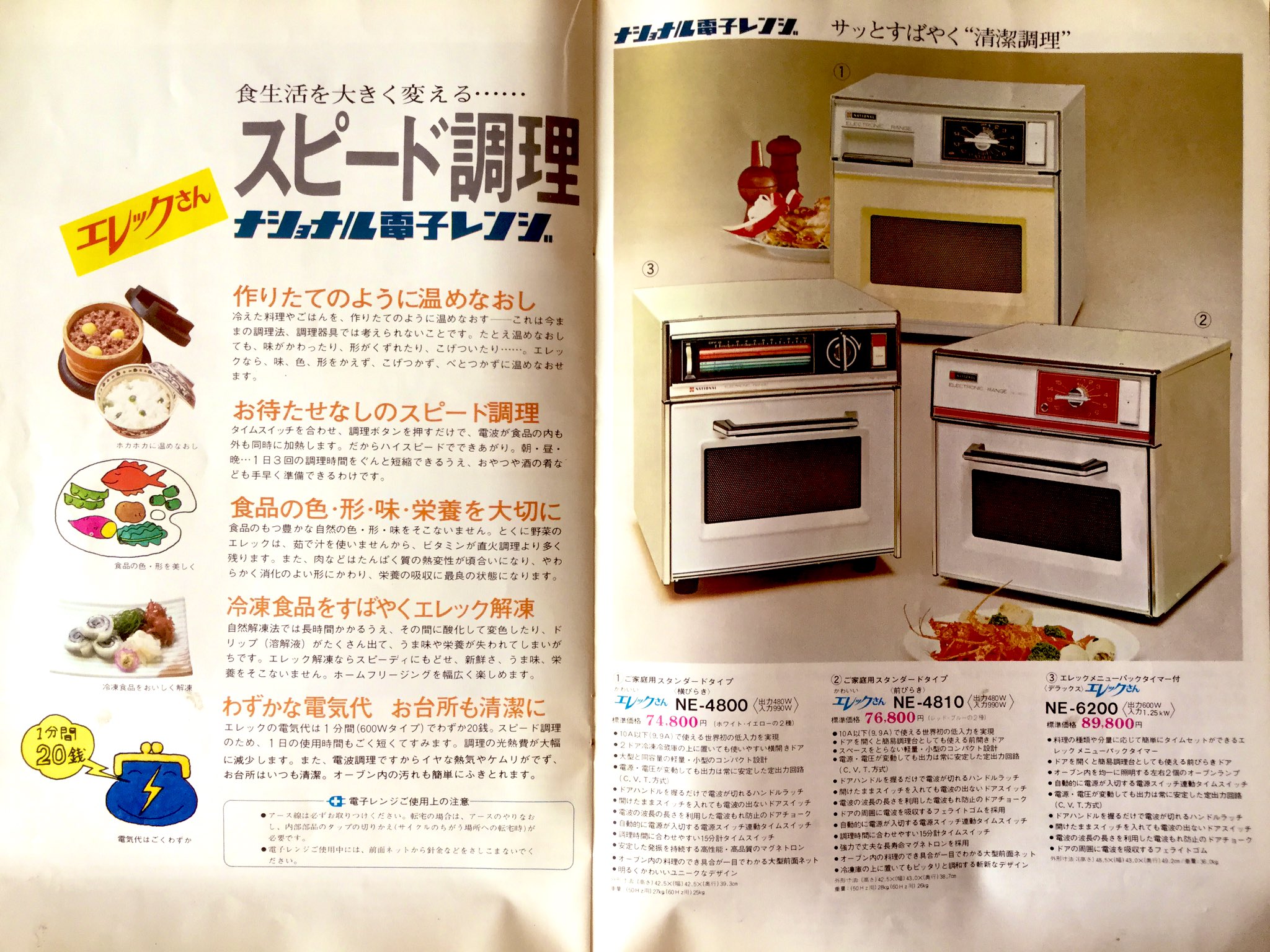 80年代　ナショナル電子レンジ初代　ヴィンテージ 80年代 ナショナル電子レンジ初代 ヴィンテージ