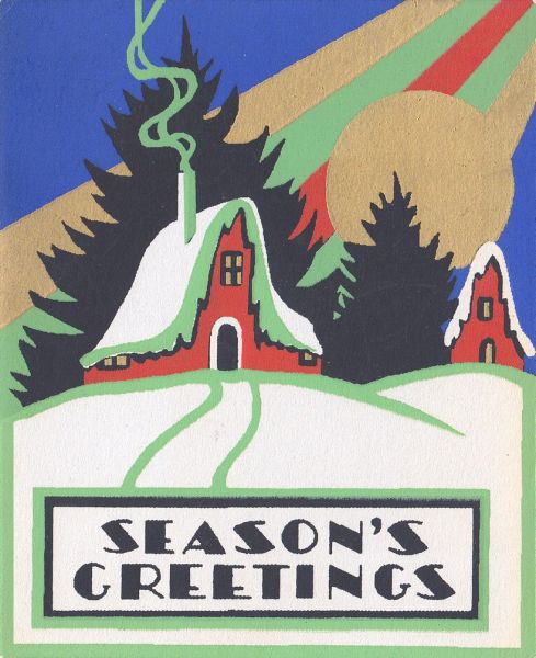 imagesivefound's tweet photo. Holiday cards featuring idealized cottages during the Arts and Crafts Movement in the 1920s-30s https://t.co/5TSCr9NX2Z