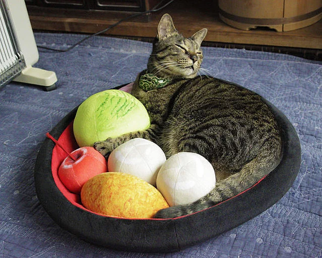 何コレ可愛すぎるｗｗ猫があんみつの具材に！「あんみつにゃんこクッション」