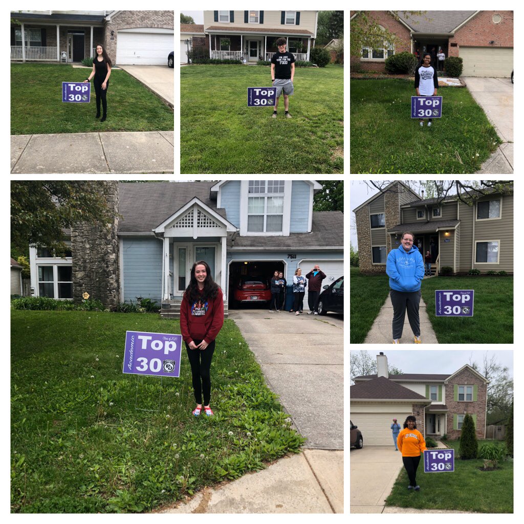 squire16's tweet photo. It was a special evening celebrating the top 30 of @BenDavisHS ! Instead of the Top 30 banquet with family and teachers, we drove by and honored their achievements. Congrats! #wearewayne https://t.co/F5ufZdiucm