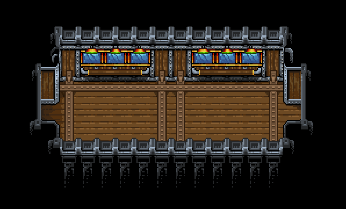 Hyptosis's tweet photo. Some pixel art for the inside of a sweet train for Sully: A Very Serious RPG! #SullyRPG #IndieGameDev #indiegame #indierpg #pixelart #pixelartist https://t.co/84Qrzfbub1