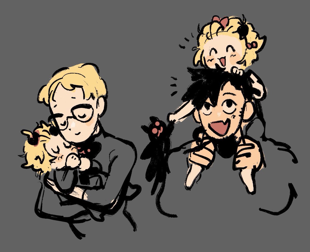 chukishima's tweet photo. krtsk baby, she looks like tsukki but has kuroos thick messy hair, she cries when it gets messy so they use a lot of barrettes and braids on her hair to tame it (me and @juniperslove been talking nonstop about krtsk baby) https://t.co/sSoS7JdIVE