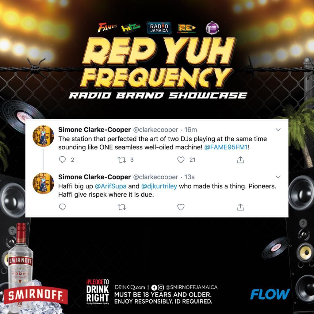 FAME95FM1's tweet photo. Nuff rispek from Simone at #RepYuhFrequency last week! ๐๐พ
Weโre back with a new one this week Saturday at 9 pm! Mek sure yuh fawud. ๐ฅ https://t.co/B0JuKcZILc