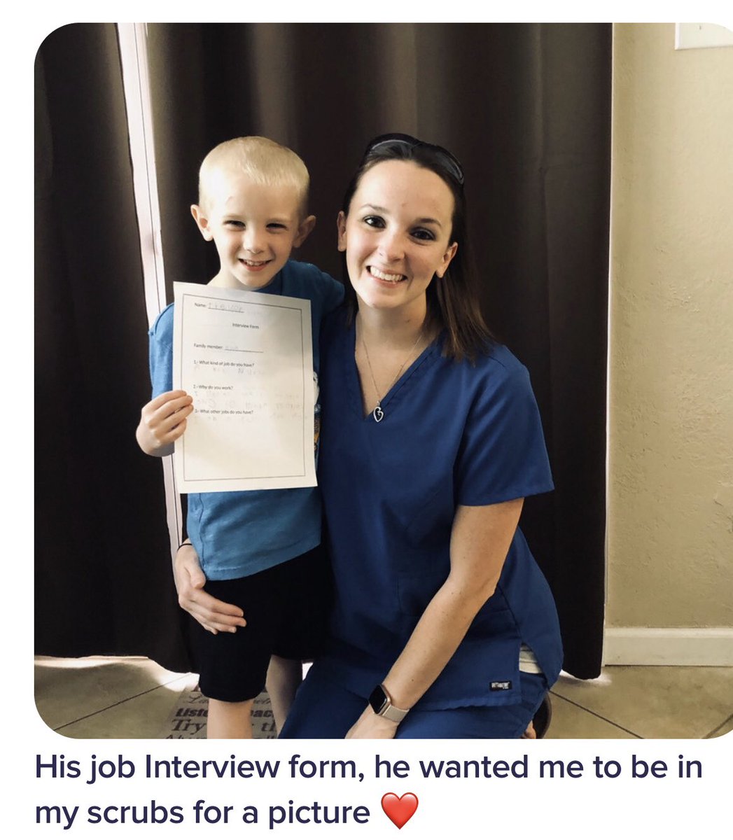 HRadous's tweet photo. This sweet Bay Kinder Leader interviewed his mom about her nursing job &amp; just had to have her in his school pic. Thank you Mrs. S for showing your boys the importance of helping &amp; serving others. ❤️ #bayimpact2020 #ccisdlearns #clearcreekisd #baykinderleaders #bayeaglessoar https://t.co/NOurXBq8gh