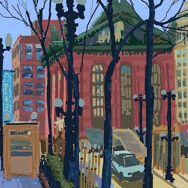 cathleenabalos's tweet photo. Here’s another sketch based on a pic I took in Chicago. All the architecture is so beautiful there... I really want to draw them all! 😍 I forgot which building this was...? Does anyone know? 😅🤔 #crystafett #cathleenabalos #c2e22020 #chicagobuildings https://t.co/aRtaemOMgo
