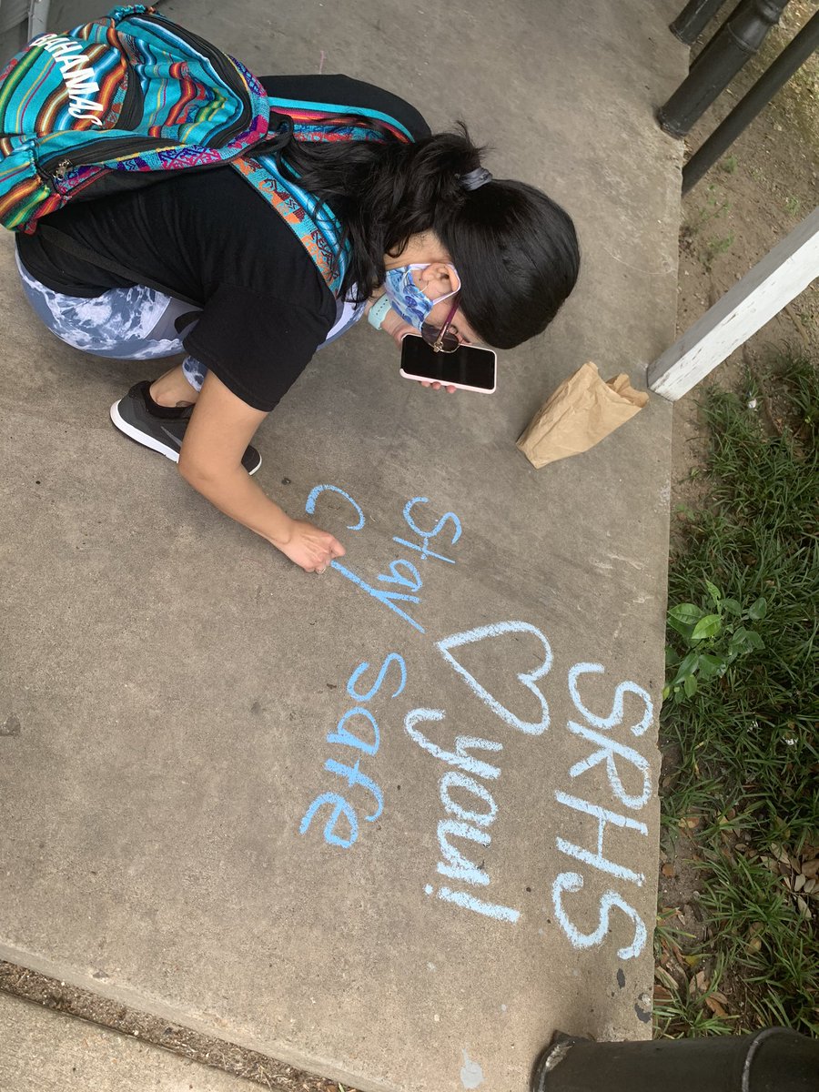 SRHS_KHernandez's tweet photo. Teacher appreciation week sure has us missing our kids!  So glad we were able to make some visits thanks to @TexanTagTeam 😌 https://t.co/N2o9pXPZDQ