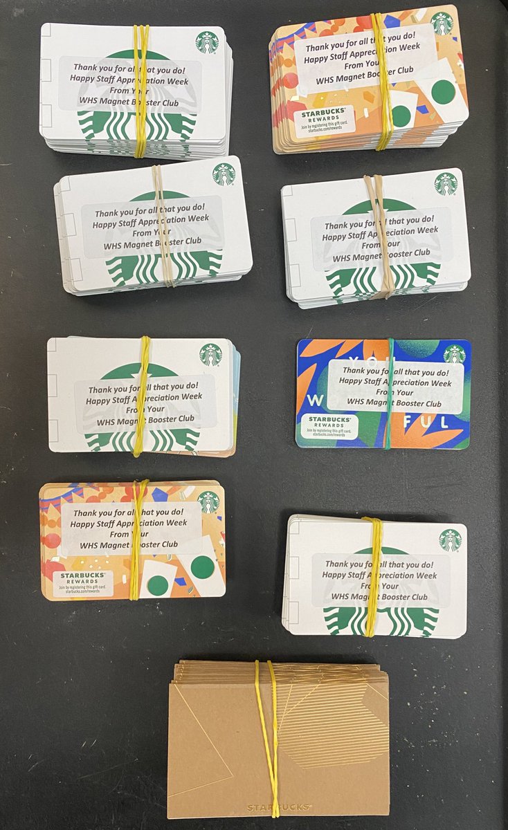 So thankful to <a href="/ClubWestlake/">Westlake Magnet Booster Club</a> for gifting ALL of our <a href="/westlakelions/">Westlake High School</a> staff with giftcards to <a href="/Starbucks/">Starbucks</a>! Truly an example of #ONEWestlake during this uniquely different #TeacherAppreciationWeek2020! Can’t wait until the staff sees what we have prepared for the rest of the week!