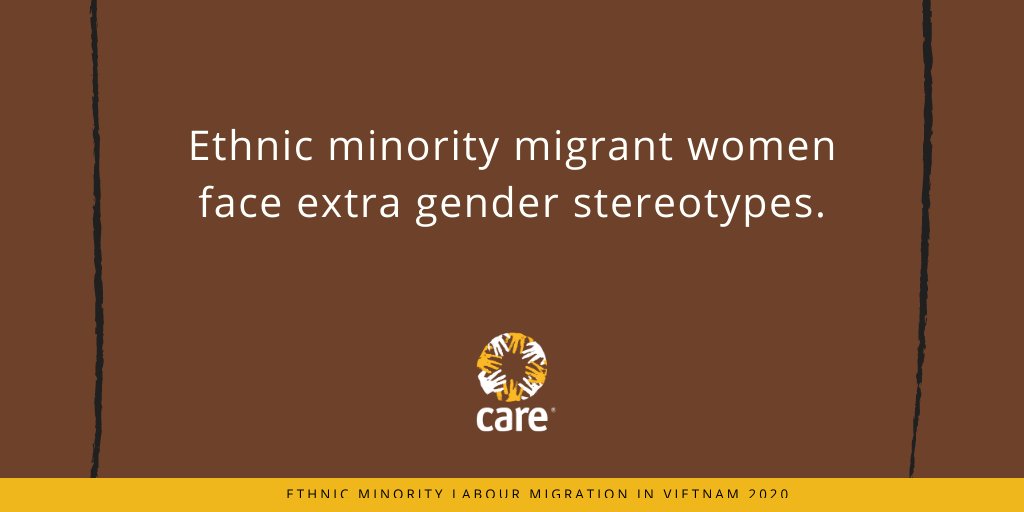 CareVietnam's tweet photo. Ethnic minority migrant women face extra gender stereotypes. How?
Read more about this on pages 11-12 in the free summary report: https://t.co/meTZWNYG2n
#P4EM #IrishAid #LabourDay
@IrishAid @irlembvietnam https://t.co/74TUYJM6oh