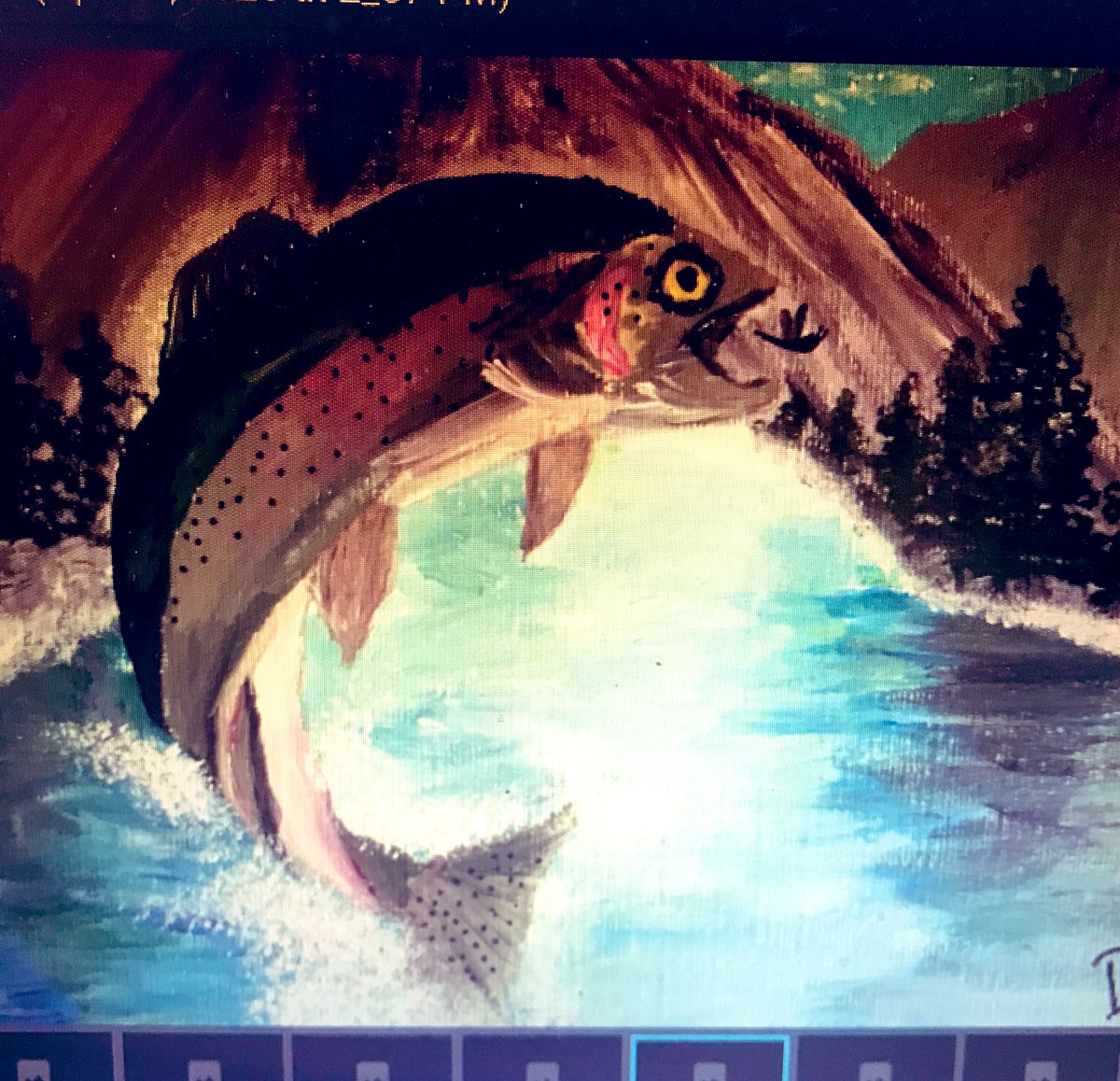 Rudydog44's tweet photo. Saint John 7th grade students raise trout during Science and eventually release the fingerlings to Doub’s Meadow Park to their natural habitat. In Visual Arts class I have the students create their own interpretation how the trout live in the ecosystem. https://t.co/u3gd9w6atr