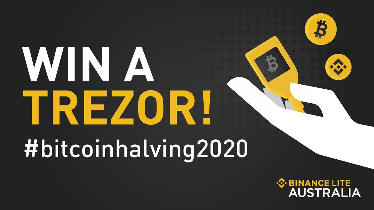 5 days count down to #bitcoinhalving2020 🚀

Share a 30-second video to
1. Tell us why you love bitcoin 
2. Why you’re excited about $BTC halving

for a chance to win a <a href="/Trezor/">Trezor</a> wallet!

Send your clip to marketing@binancelite.com by Sunday. Winner will be announced on the 12th🕺