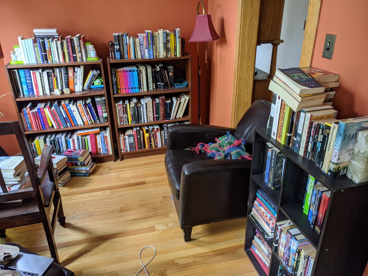  shelter in place day 2 complete! Made lunch (emergency ramen stash ftw) and dinner (pizza with cooked extra ingredients). Cleared off two bookshelf after work enough to consolidate into one. Plus some pantry cleanup and a Totoro synced watch. And ache fretting and cat petting.