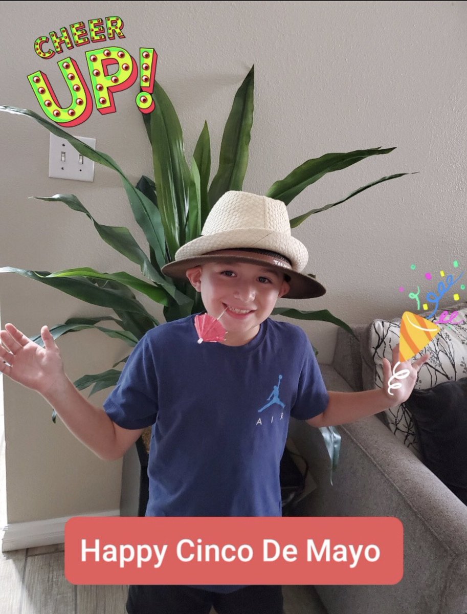 jlynnswanson's tweet photo. We may not be at school, but we are still having fun!  Hats off to Aidan !!! #birneyproud https://t.co/iYum4SvcED