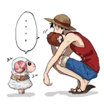 ルフィとちゃちゃまるのイラストが可愛い…と思ったら？食べないでw