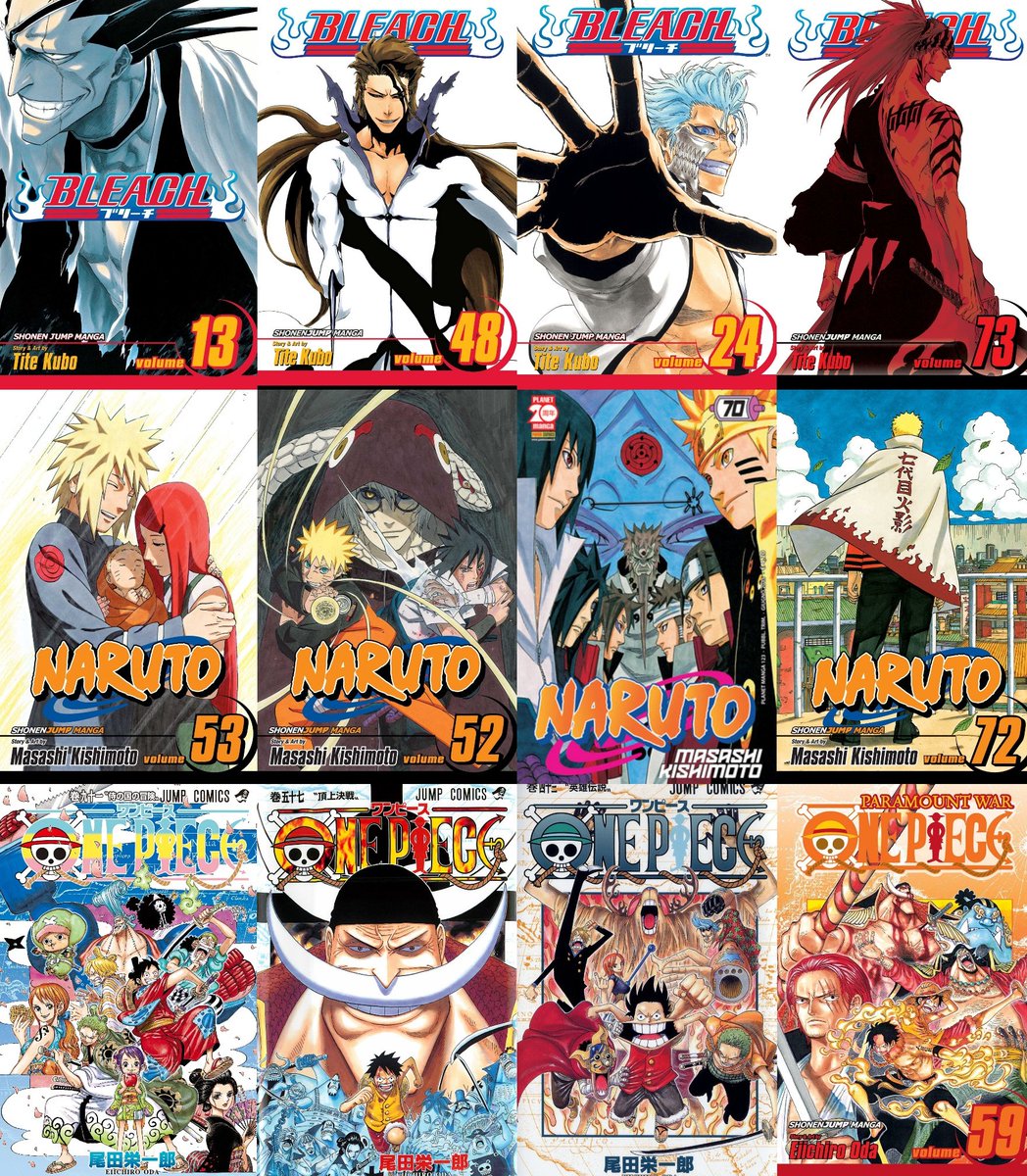 Seinenjump Who Has The Best Manga Volume Covers Of The Big 3 Bleach Naruto Or One Piece