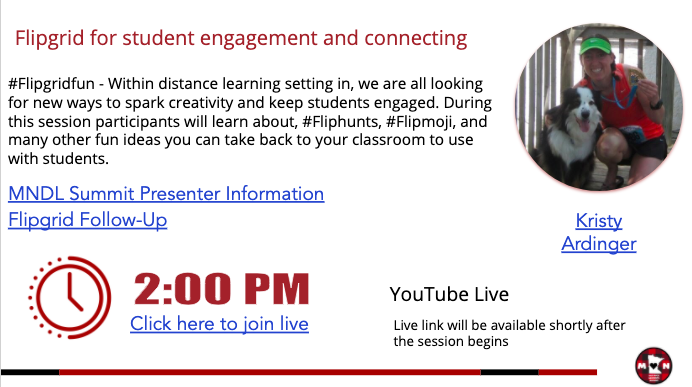 MinnesotaSummit's tweet photo. Did you miss @Ards_13 on day 2 of #MNDLSummit? You can catch her presentation aboutFlipgrid for student engagement and connecting on our Youtube channel! And you can still get CEUs!

https://t.co/8I5BUDv3Bb https://t.co/XSAefHTy57