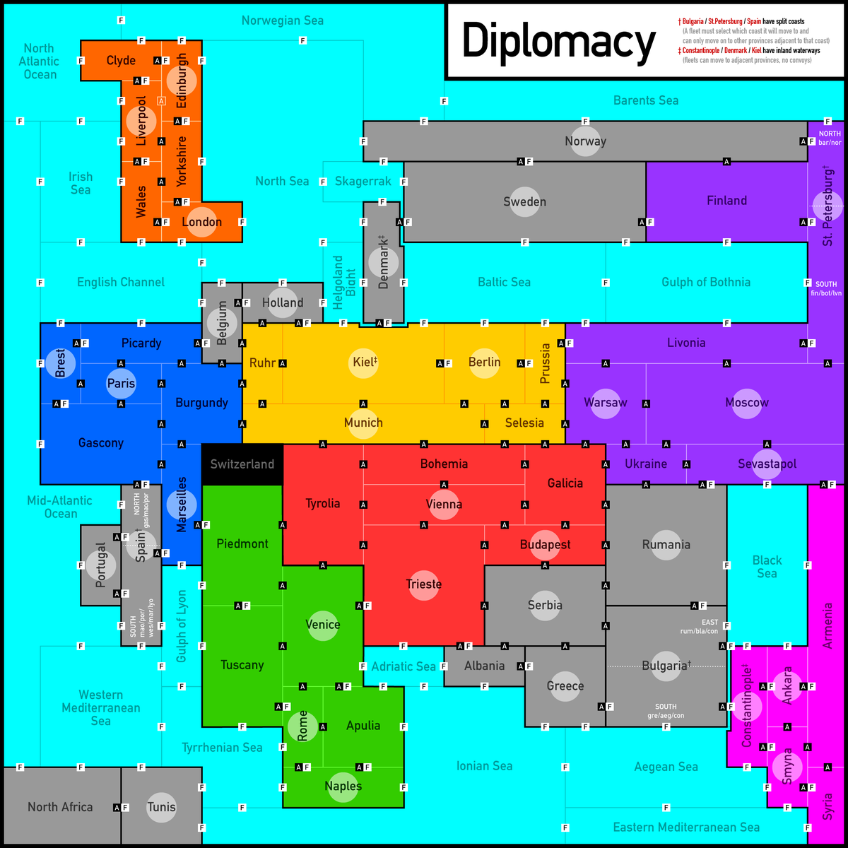 Just started playing Diplomacy for the first time ever. The moves are a bit confusing at first, so I had to make this infographic to make sure I didn't mess up. All credit to Douglas Crockford for the original map. #diplomacygame
reddit.com/r/diplomacy/co…