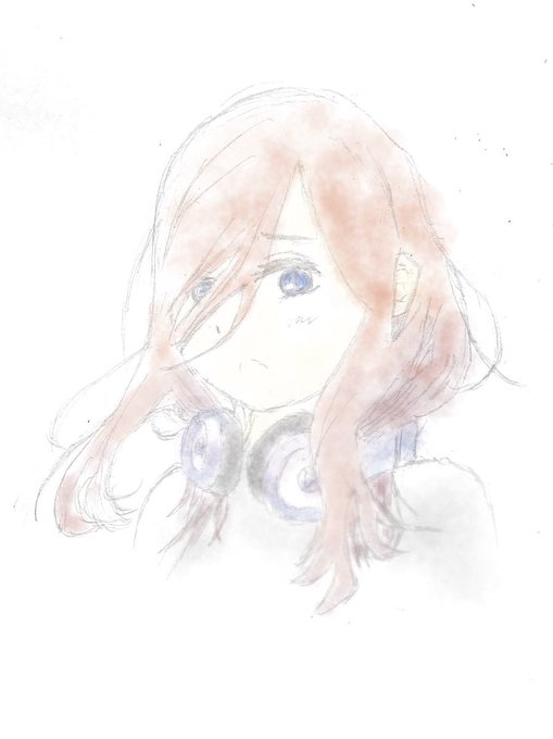 ぱぴ坊さんがTwitterに投稿した中野三玖(五等分の花嫁)のイラスト。