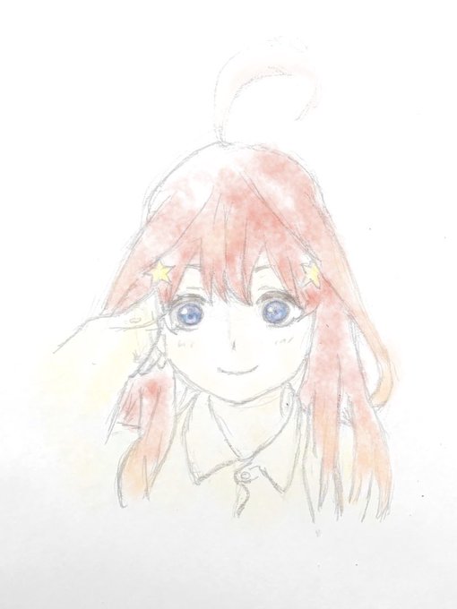 ぱぴ坊さんがTwitterに投稿した中野五月(五等分の花嫁)のイラスト。