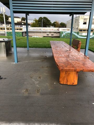 porirua_city's tweet photo. Over the weekend, 4 beautifully made seats were stolen from Bedford Reserve, (Cannons Creek Pool). If you have any info about their whereabouts, contact the Council or police 105. This theft denies our community of nice seats in a reserve that was finished just over a year ago. https://t.co/rjhY5FzCKo