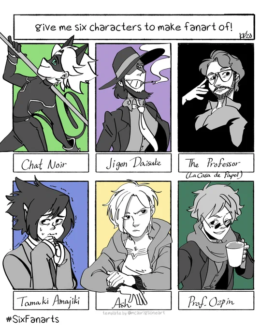 6 more today. I realized I only really know Jigen in this group.
更に六人。この中で次元しかよくわかんないって気づいた。 