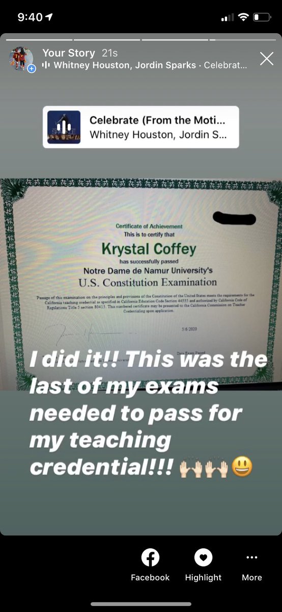 SEACoffeyCakes's tweet image. So relieved!! This was the last test I needed to pass for my #teachingcredential ! #USConstitutionexam