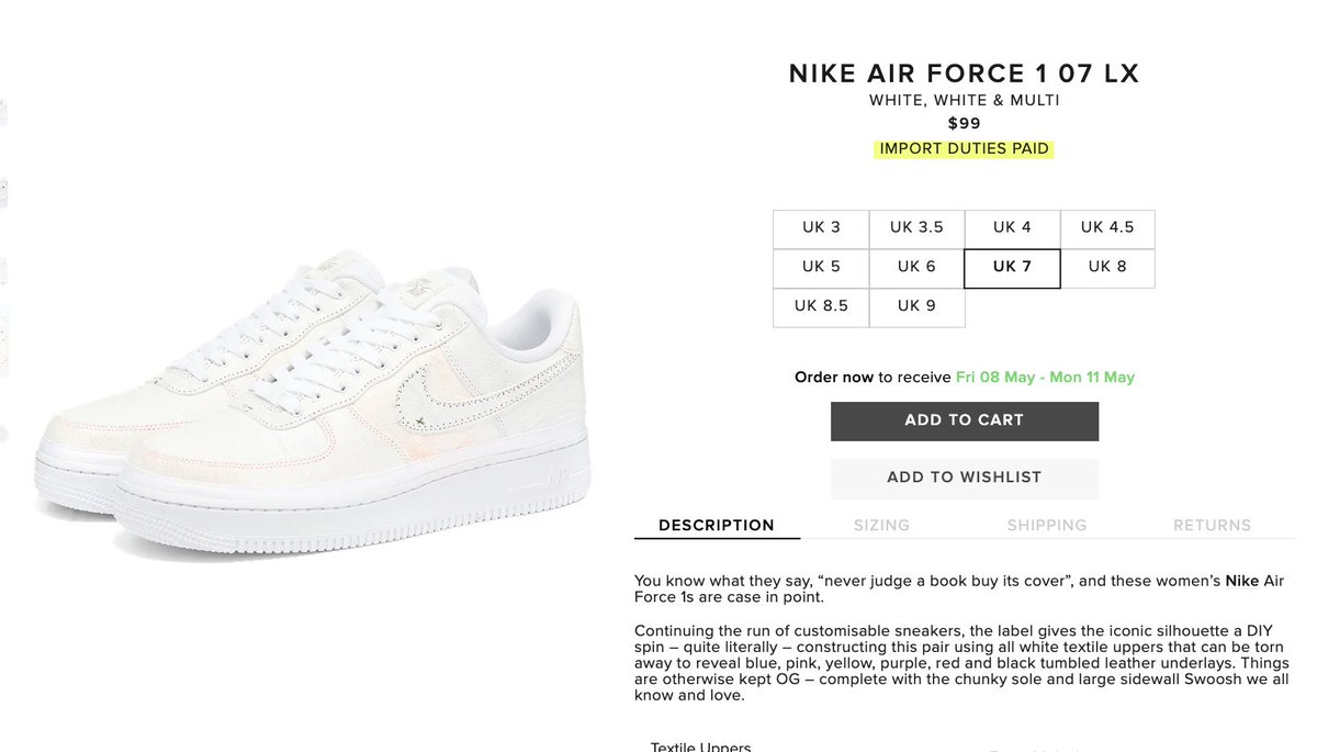 end clothing air force 1