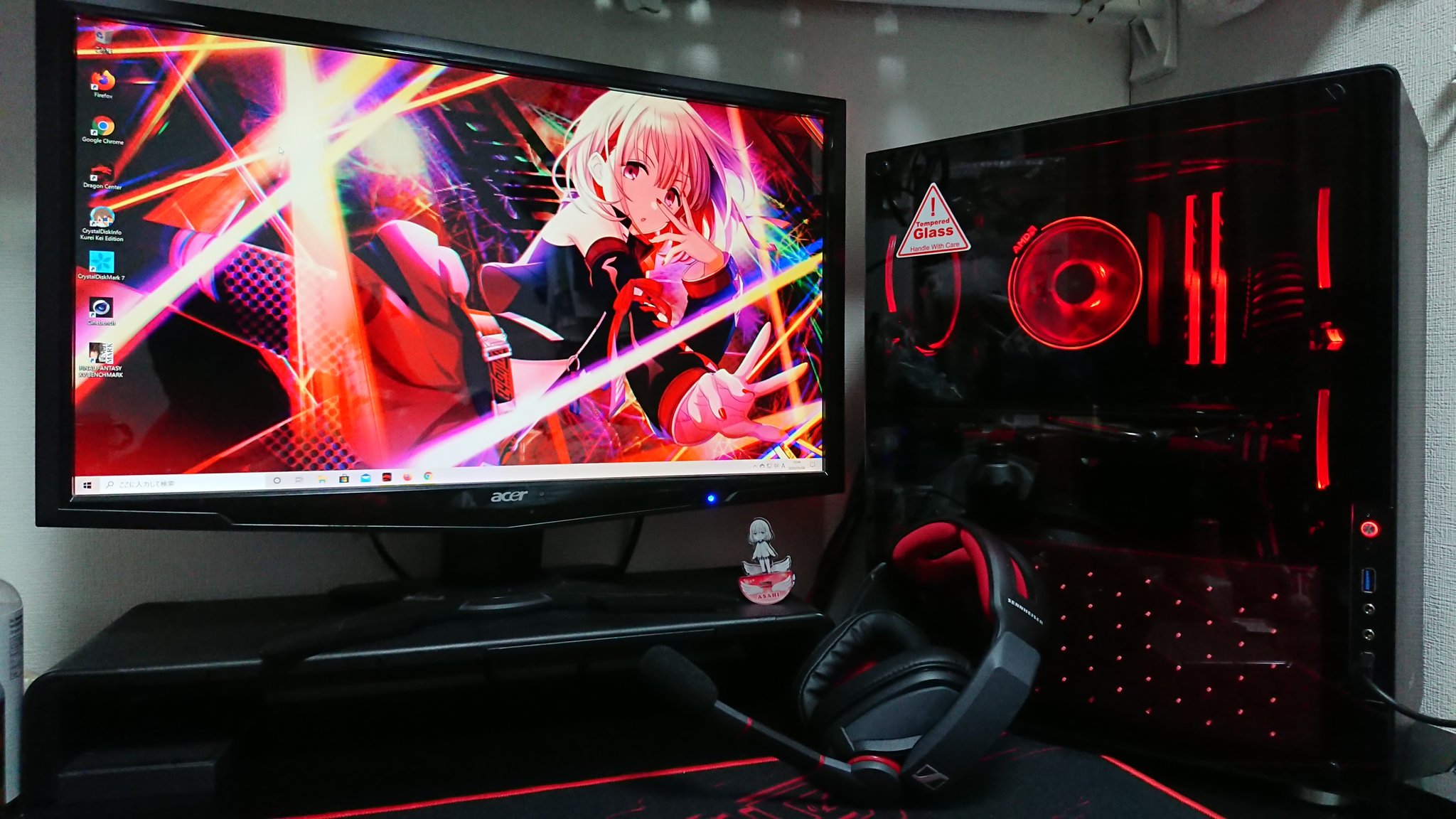 日向夏 そういえば 例のネオンライトロマンサー芹沢あさひイメージ自作pc ただの赤黒pc 無事完成しました 裏配線出来ないのがただただしんどくてめっちゃ時間かかったけど満足です T Co 2plc2qqegh Twitter