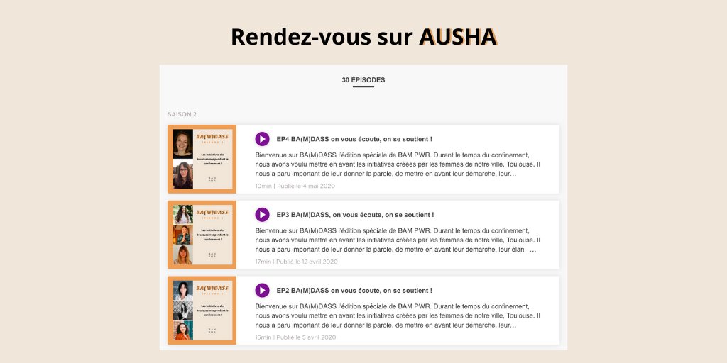 BAM PWR évolue (un tout petit peu, promis) 🤭✨

Désormais, retrouvez directement vos épisodes préférés sur podcast.ausha.co/bam-pwr 🌟 vous pouvez même vous abonner directement sur Ausha !

Nous avons hâte de vous y retrouver 🧡

#podcast #toulouse #egalitefh #empowerment