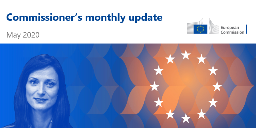 GabrielMariya's tweet photo. My May 2020 Newsletter is out!
 
I look back at the mobilization of €1bn under #H2020 for the #GlobalResponse marathon, actions to further support #culture, #education &amp; #sport, the success of our #euvsvirushackathon and much more #teamwork.
 
Read 👉https://t.co/ajjNhv58Jf https://t.co/MNVo8ErmpA