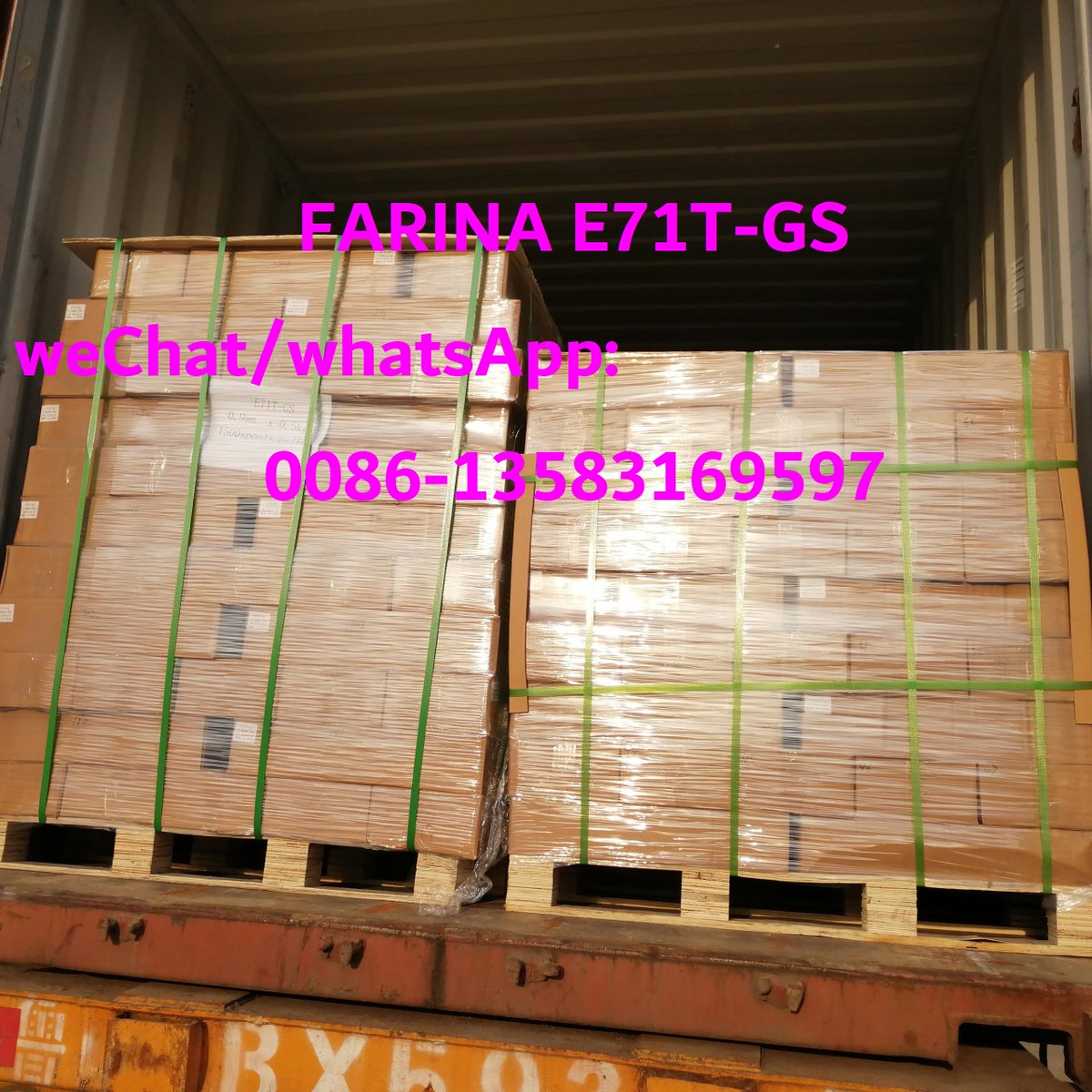 farinaweld's tweet photo. #E71T-GS 0.9mm x 1kg +#E71T-GS 0.9mm x 0.5kg
FCL to Italy! #FARINA E71T-GS #Flux cored welding wire
Email: liling@farinaweldtec.com
weChat/whatsApp:0086-13583169597 https://t.co/6gDK8ISiUT