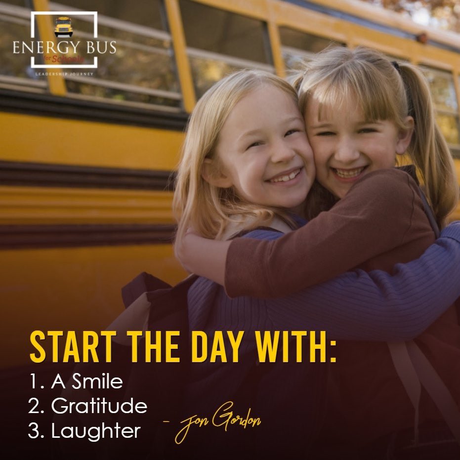 EnergyBusSchool's tweet photo. Want today to be amazing! Start with: a smile, gratitude, and laughter! Happy Wednesday!! 🚌🚌 https://t.co/1IDSTmzKHI