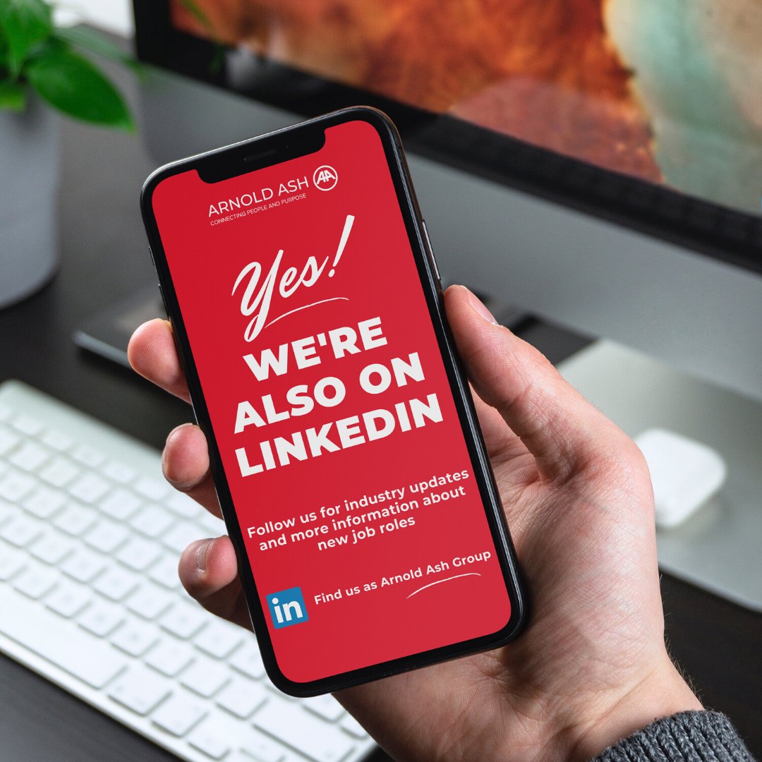 Did you know we're also on <a href="/LinkedIn/">LinkedIn</a>?
Follow us for current vacancies and industry updates!

linkedin.com/company/arnold…

#arnoldashconnects #followus #linkedin #jobs #vacancies #recruitment #connectingpeopleandpurpose