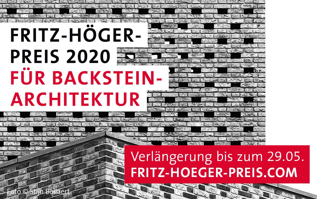 Aufgepasst! Aufgrund der Einschränkungen durch die #Corona-Pandemie können #Backstein-Projekte noch bis zum 29.05. beim Fritz-Höger-Preis 2020 für Backstein-Architektur eingereicht werden. Nutzen Sie diese Verlängerung und melden Sie sich an unter fritz-hoeger-preis.com