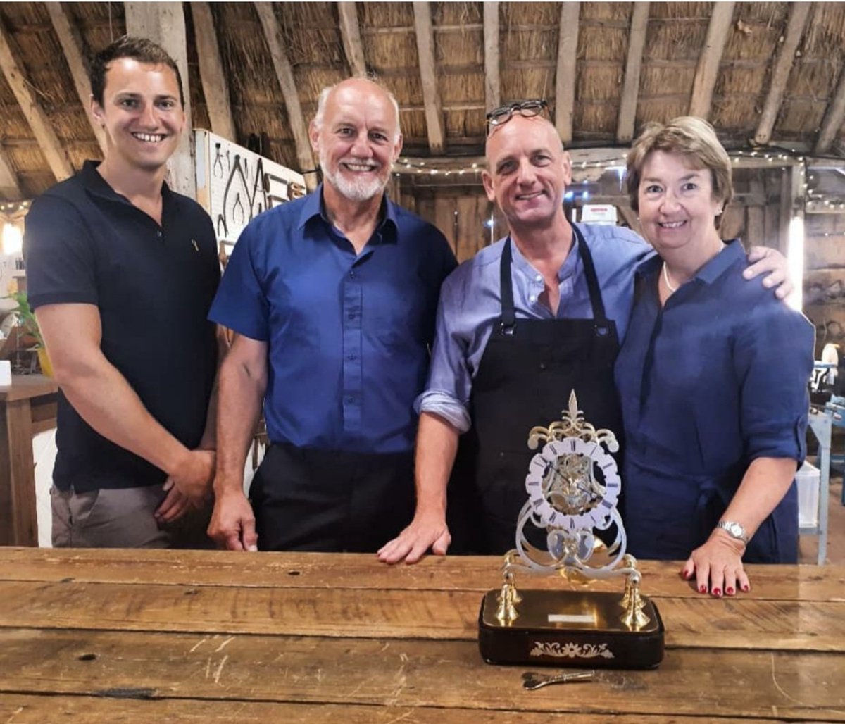 PeteBurch88's tweet photo. BBC1 8PM, my Great Grandads antique skeleton clock is back on @TheRepairShop tonight. It still looks and sounds fantastic. Thanks guys πππ―π° #therepairshop #repairshop #skeletonclock https://t.co/4hwck9RgTH