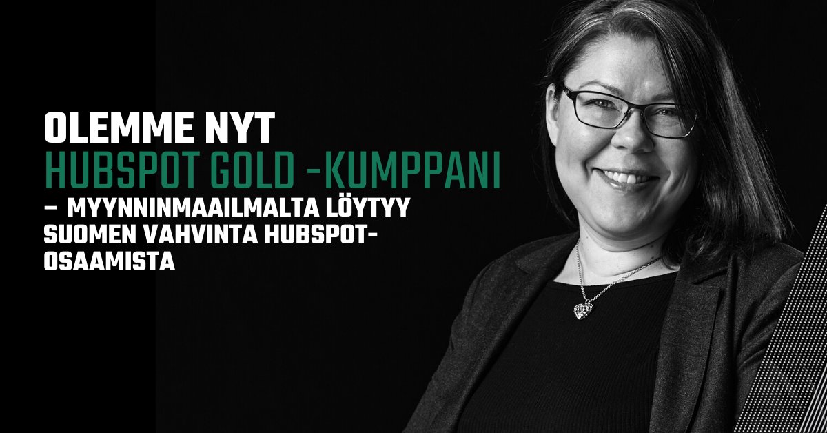 Myynninmaailma nousi Suomessa harvojen ja valittujen joukkoon – olemme nyt HubSpot Gold -kumppani!

Lue lisää: hubs.ly/H0qc9T10