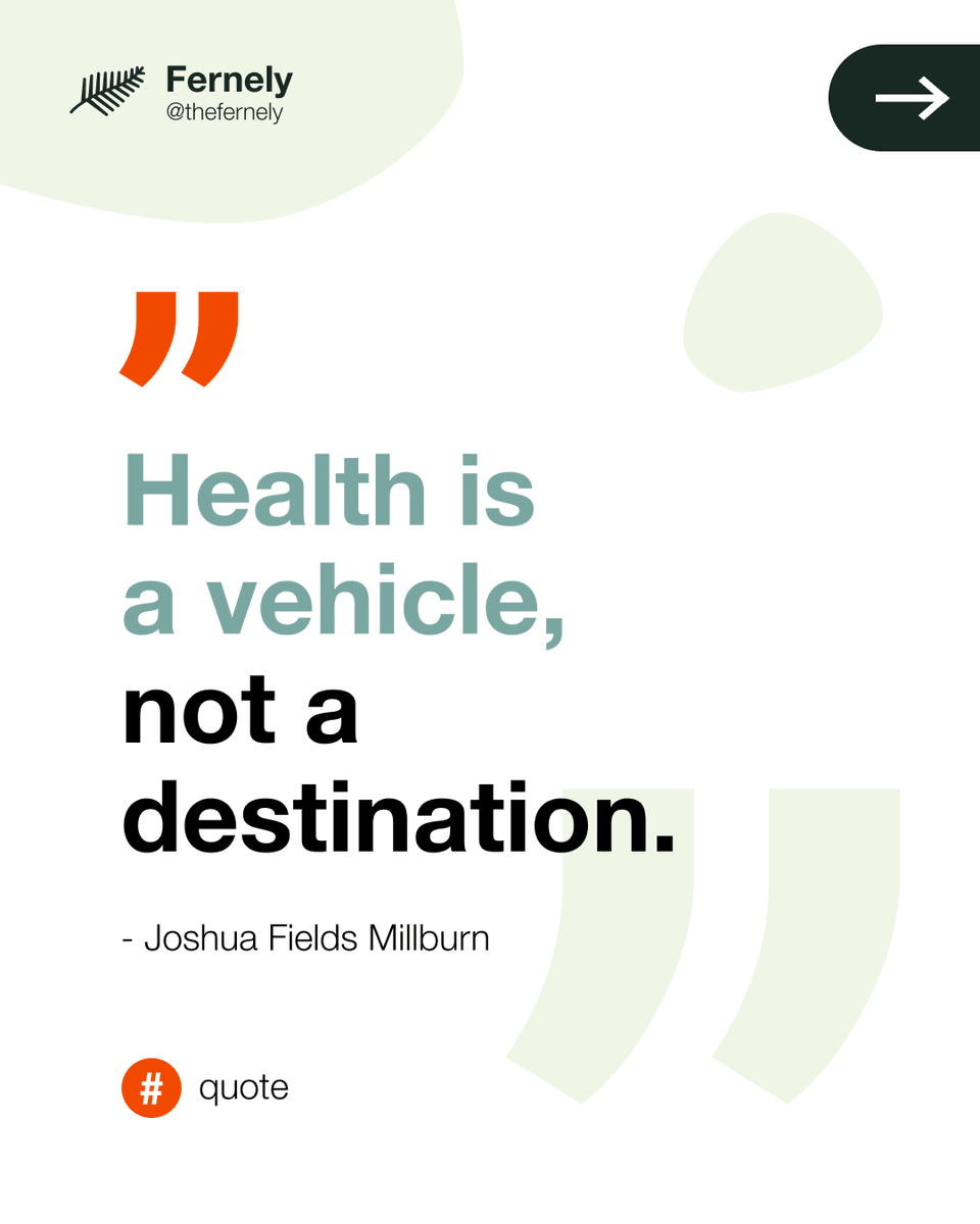 thefernely's tweet photo. Health is a vehicle, not a destination.
Do you agree?
https://t.co/jXdcPSkDpl

#health #healthtips #healthquotes #healthquote #healthinspiration https://t.co/bPkUis4rRt