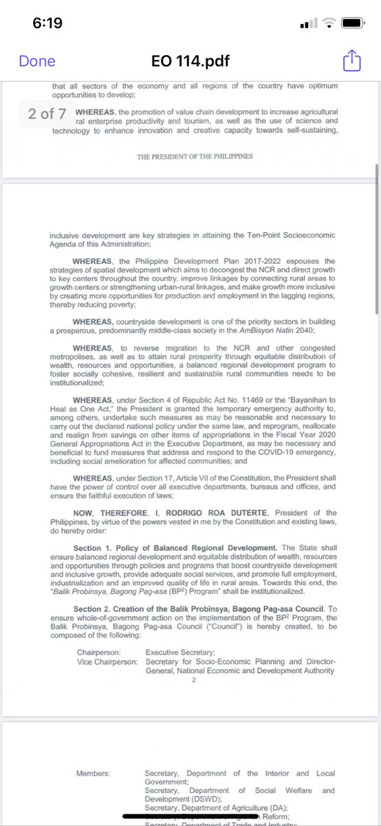 inquirerdotnet's tweet photo. READ: President Rodrigo Duterte signs an Executive Order institutionalizing the Balik Probinsya, Bagong Pagasa program. | @LeilasINQ https://t.co/8xL7RndbUp