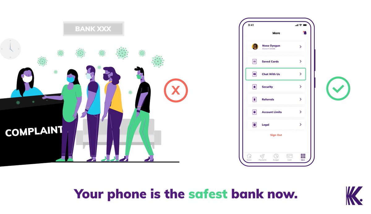 joinkuda's tweet photo. Staying safe is your responsibility to yourself and other people.

Switch to a bank you can use from home now:

1. Download Kuda at https://t.co/YEomqVzKCJ and open a Kuda bank account quickly!

2. Move your money to your Kuda account.

3. Get 25 free transfers and more benefits. https://t.co/fln9CjHct7