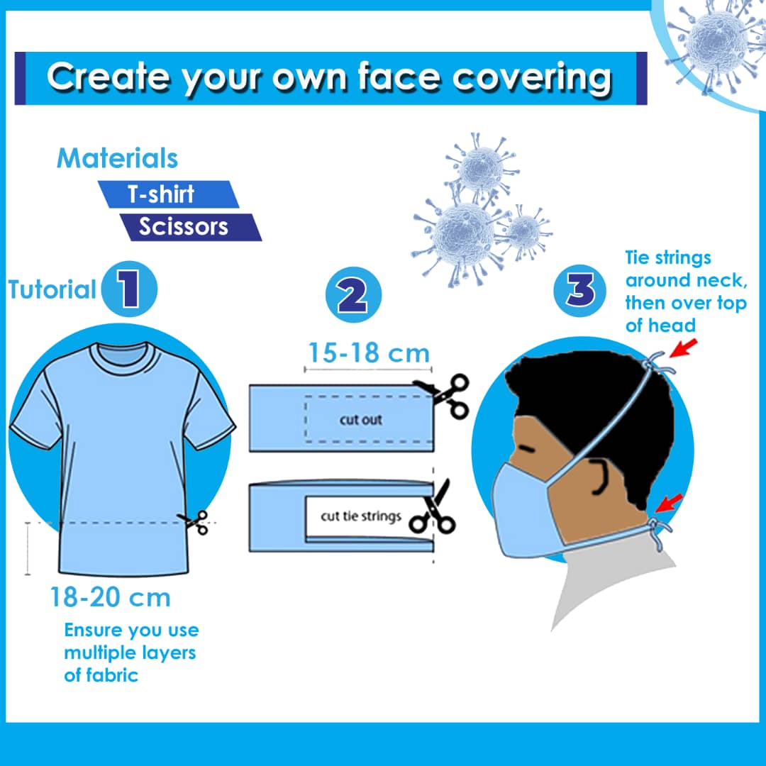 unicefsomalia's tweet image. Wearing a cloth face covering correctly can help prevent the spread of #COVID19 to others. Here's some advice how to create one 👇