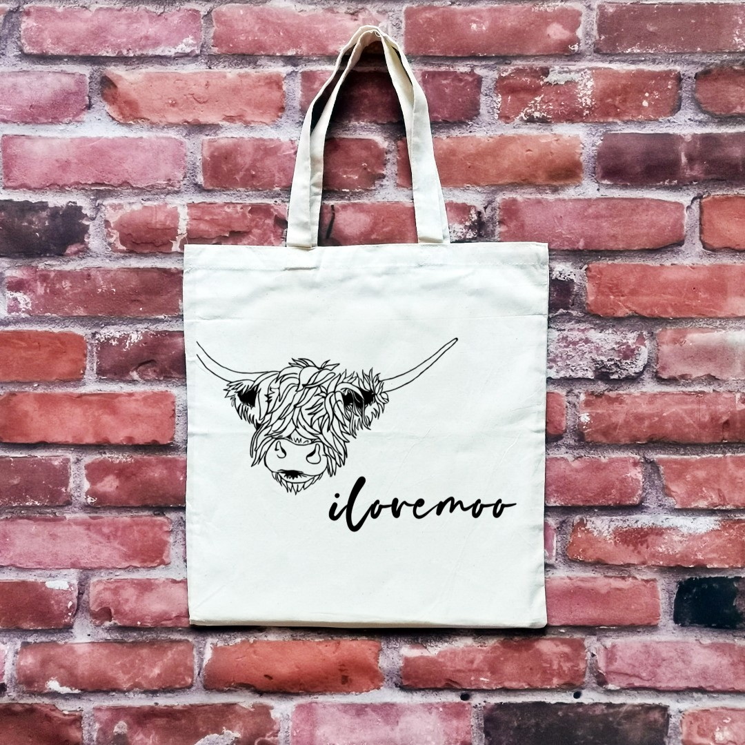 Gooood morning #earlybiz - our "I love moo" #totebag is our new #highlandcow #totebag #gift