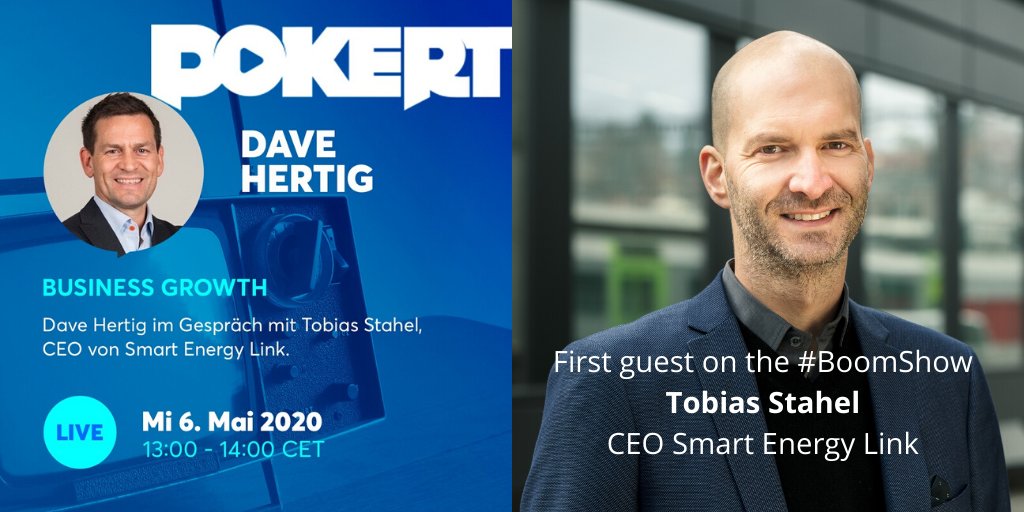 DaveHertig's tweet photo. 🔥 Today is the day 🕐 ▶️! The #BoomShow 💥 launches with #CEO @tobiasstahel  of @SmartEnergyLink as my 1st interviewee. Expect a deep dive because my show on https://t.co/53S106ails is a quite 🧐 nerdy ⚙️ deconstruction of #businessgrowth cases. More info in the reply tweet. https://t.co/epMIV1WxZt