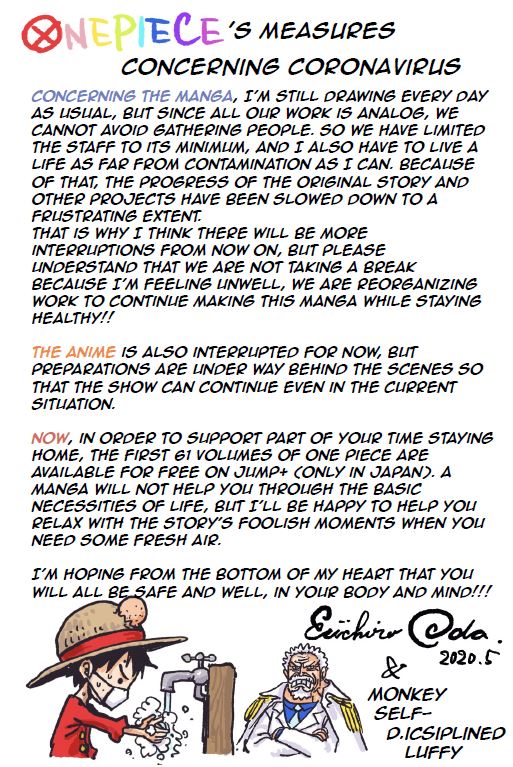 One Piece スタッフ 公式 Official We Received A New Message From Oda San Hoping You Continue To Enjoy One Piece T Co Lsvh4a9v0p Twitter