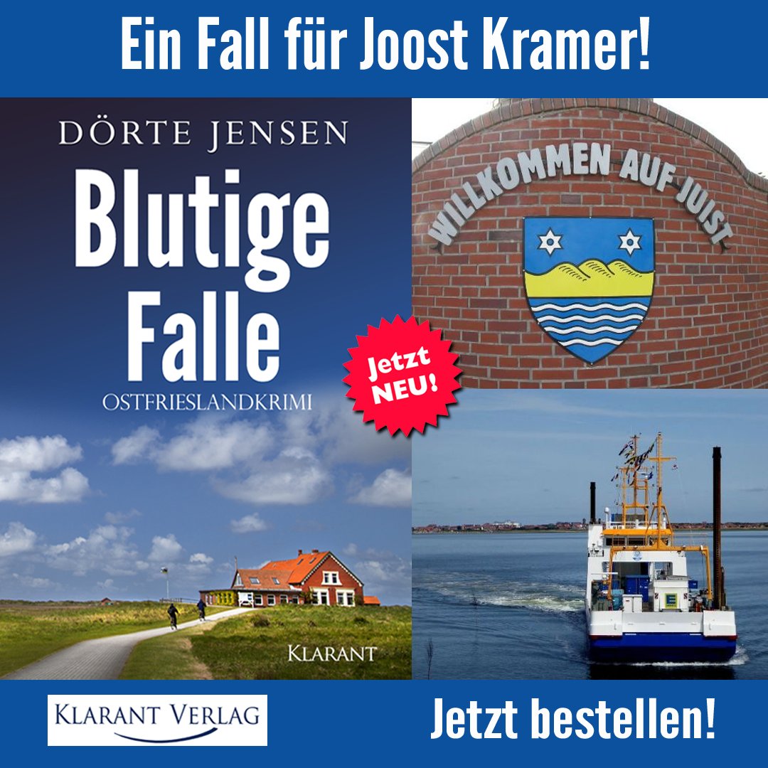 Klarant_Verlag's tweet photo. Träumt Ihr Euch auch an den Strand von #Juist?! Von Tag zu Tag werden die Aussichten auf #Inselfeeling besser. #Lesefutter: https://t.co/bMAAdhrPsA
Im #Ostfrieslandkrimi #BlutigeFalle" von #DörteJensen wird der Inhaber des Juister Restaurants »Goldhering« ermordet.
#Klarant #Neu https://t.co/vmbK9nuHHn