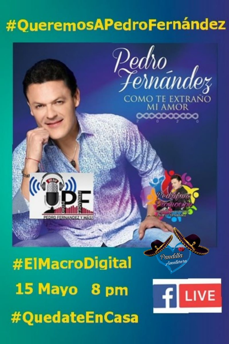 Majo26PF's tweet photo. Queremos un live con @pedro_fer
@Only_PedroFer @pedroferymas @ComoClub
#GrupoPromociónPedroFernández
#FansUnidas #ComoTeExtranoMiAmor #PedroFernández https://t.co/xuNwtIgWBA